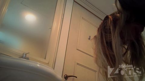 Hidden-Zone.com- Wc3173 Tanned blonde in blue panties pee while sitting. Our spy cam caught a close-up of her shaved