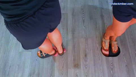 UNDER AMBER - Amber X and Miss Lucy 198. Stomping Your Cock - Balls In Our Dusty Old Birkenstocks [FullHD 1080P]