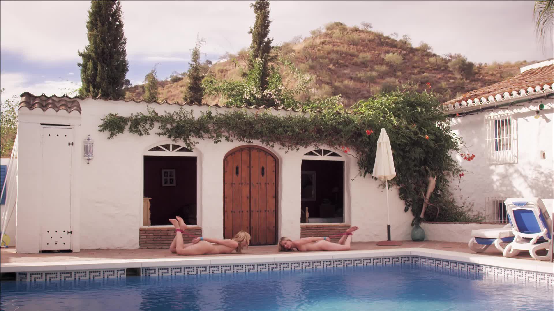 Preview for Two Girls Hogtied Poolside