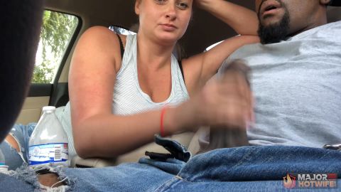 Russian Goddess - Hotwife Handjob In The Car [FullHD 1080P]