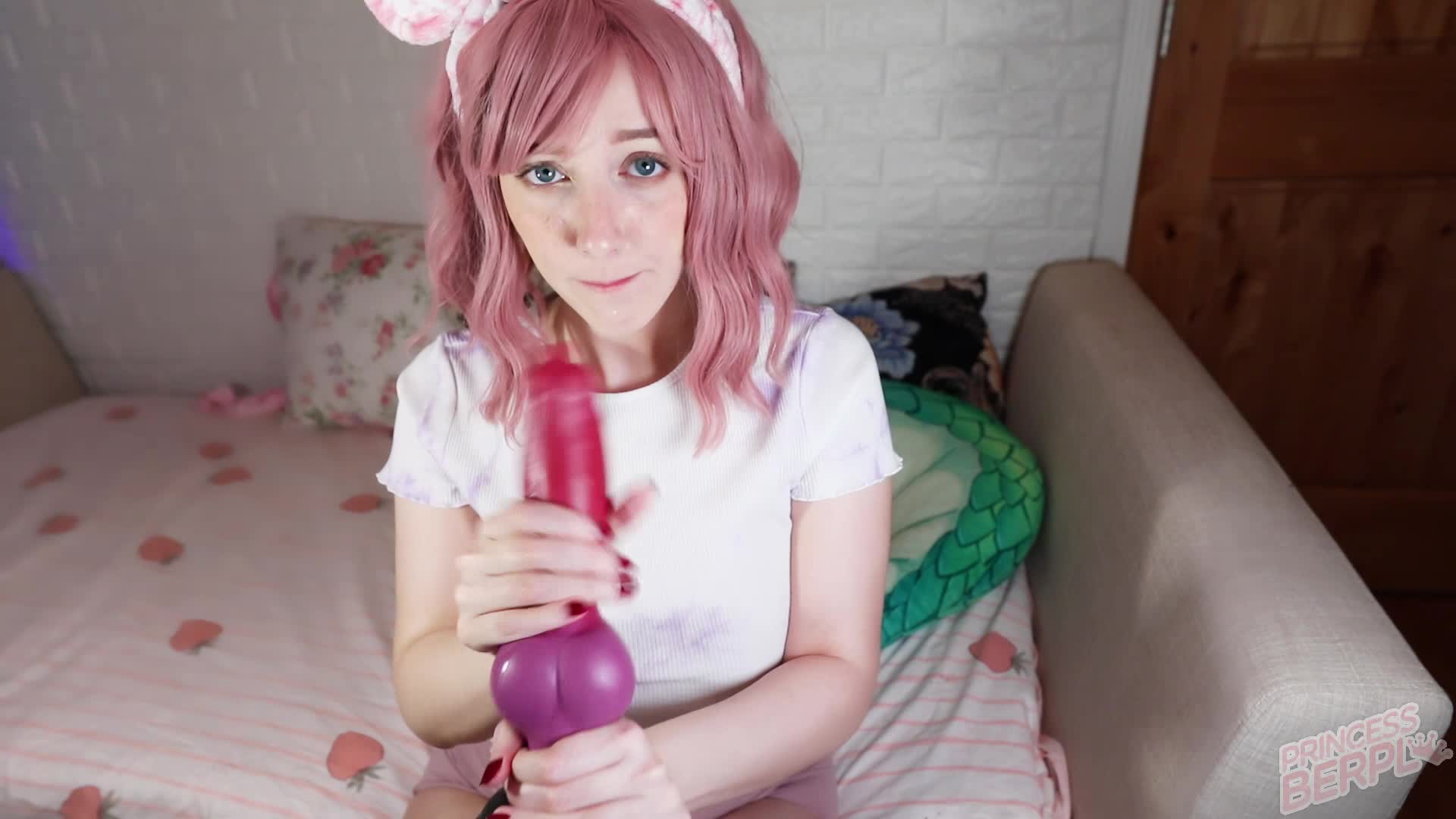 Preview for Redhead teen plays with dildo on webcam